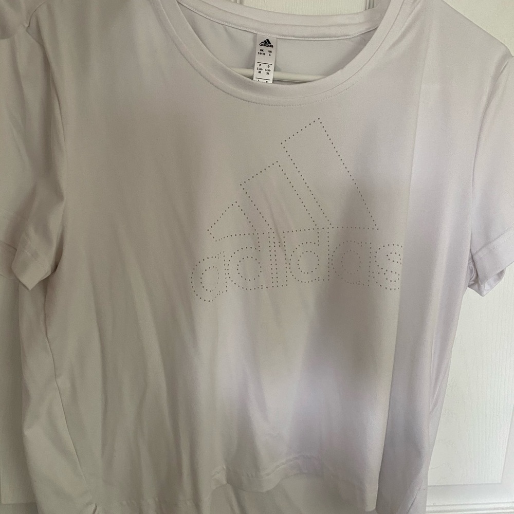 White adidas crop top